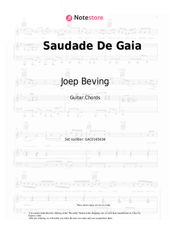 Saudade De Gaia - Joep Beving Chords - Guitar.Chords