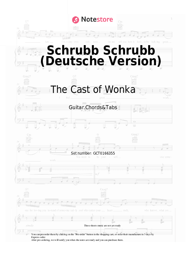 Schrubb Schrubb (Deutsche Version) - The Cast of Wonka Chords and Tabs - Guitar.Chords&Tabs