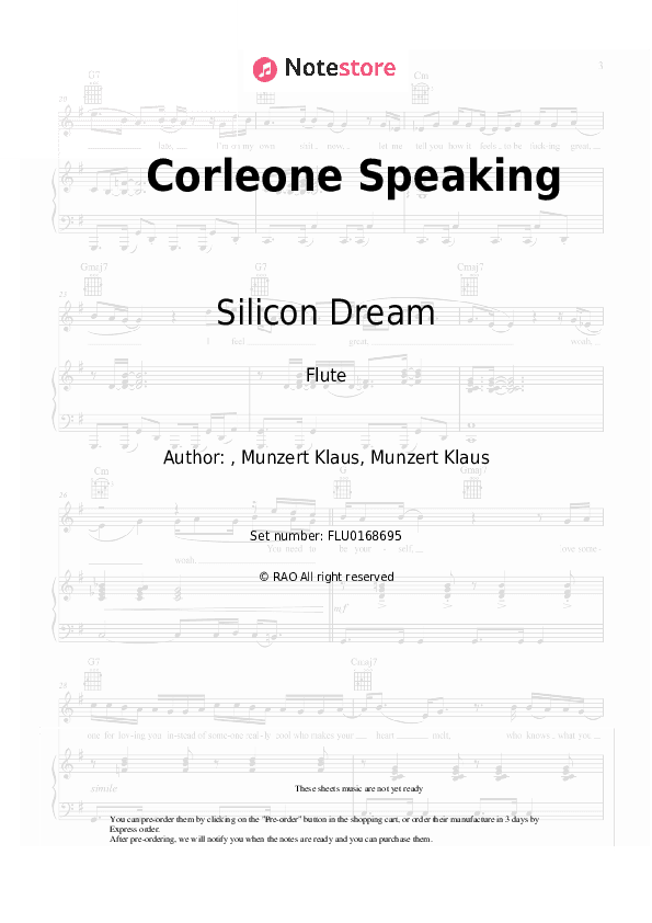 Corleone Speaking - Silicon Dream Flute Sheet Music - Flute