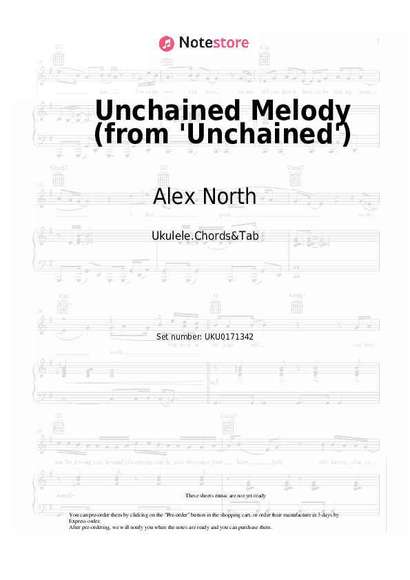 Unchained Melody (from 'Unchained') - Alex North Ukulele Sheet Music - Ukulele.Chords&Tab