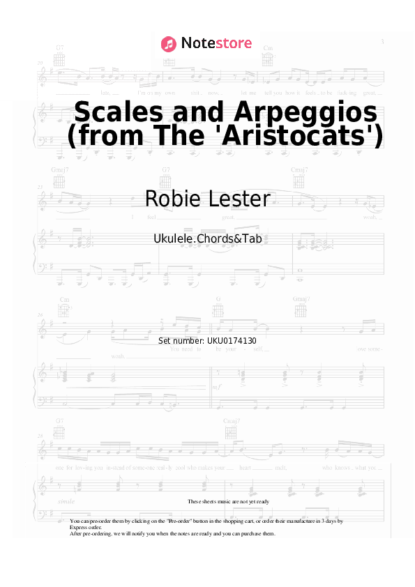 Scales and Arpeggios (from The 'Aristocats') - Robie Lester, Gary Dubin, Dean Clark, Liz English Ukulele Sheet Music - Ukulele.Chords&Tab