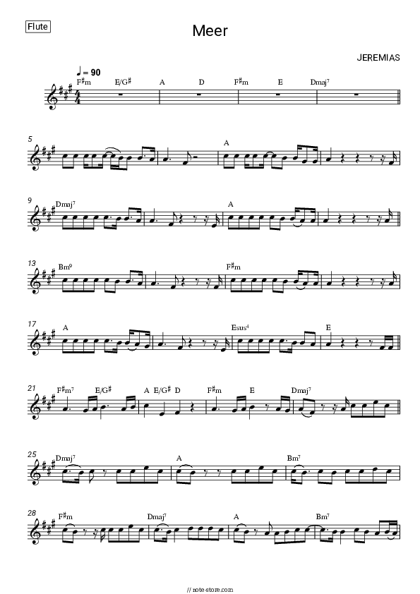 Meer - JEREMIAS Flute Sheet Music - Flute