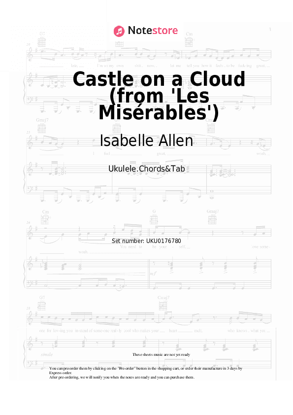 Castle on a Cloud (from 'Les Misérables') - Isabelle Allen Ukulele Sheet Music - Ukulele.Chords&Tab