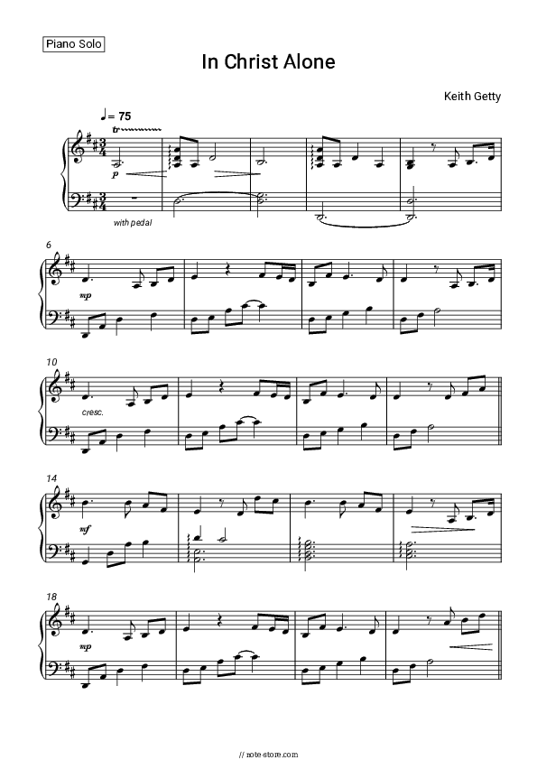 In Christ Alone - Keith Getty Piano Sheet Music - Piano.Solo