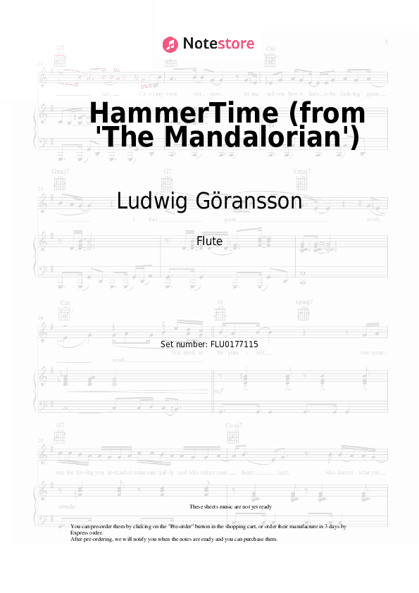 HammerTime (from 'The Mandalorian') - Ludwig Göransson Flute Sheet Music - Flute