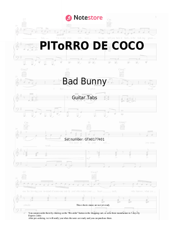 PIToRRO DE COCO - Bad Bunny Tabs - Guitar.Tabs