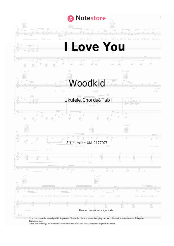 I Love You - Woodkid Ukulele Sheet Music - Ukulele.Chords&Tab