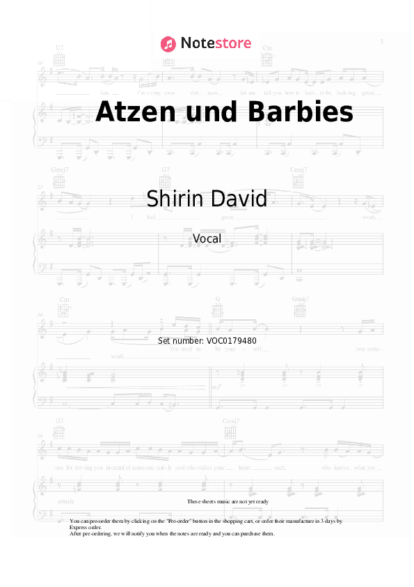 Atzen und Barbies - Shirin David, Ski Aggu Vocal Sheet Music - Vocal