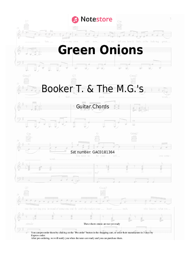 Green Onions - Booker T. & The M.G.'s Chords - Guitar.Chords