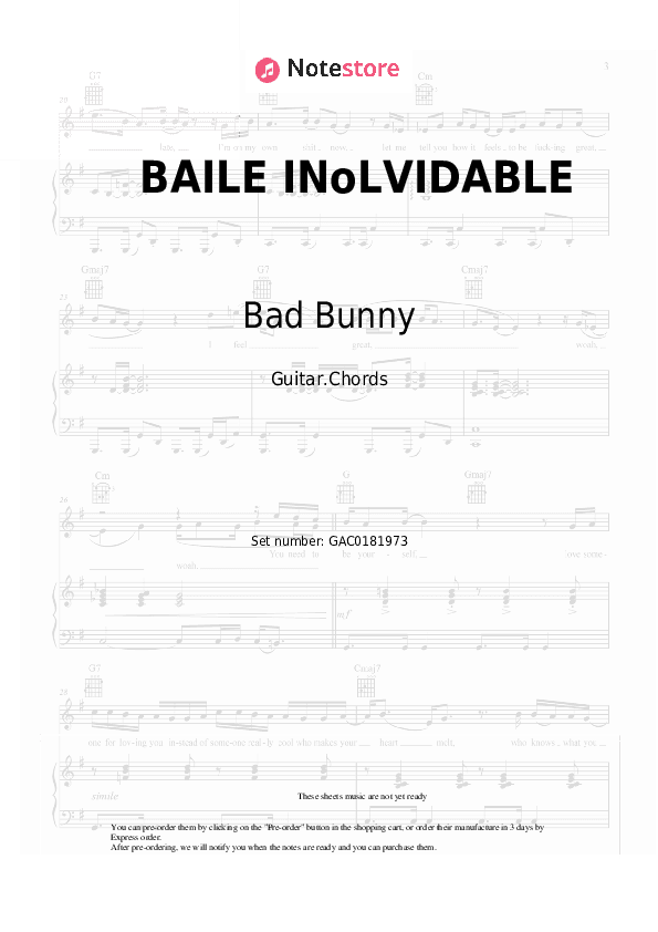 BAILE INoLVIDABLE - Bad Bunny Chords - Guitar.Chords