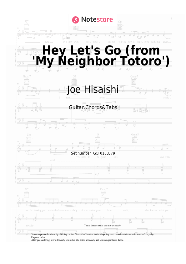 Hey Let's Go (from 'My Neighbor Totoro') - Joe Hisaishi Chords and Tabs - Guitar.Chords&Tabs