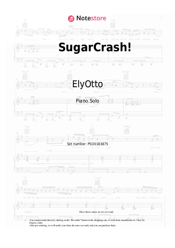 SugarCrash! - ElyOtto Piano Sheet Music - Piano.Solo