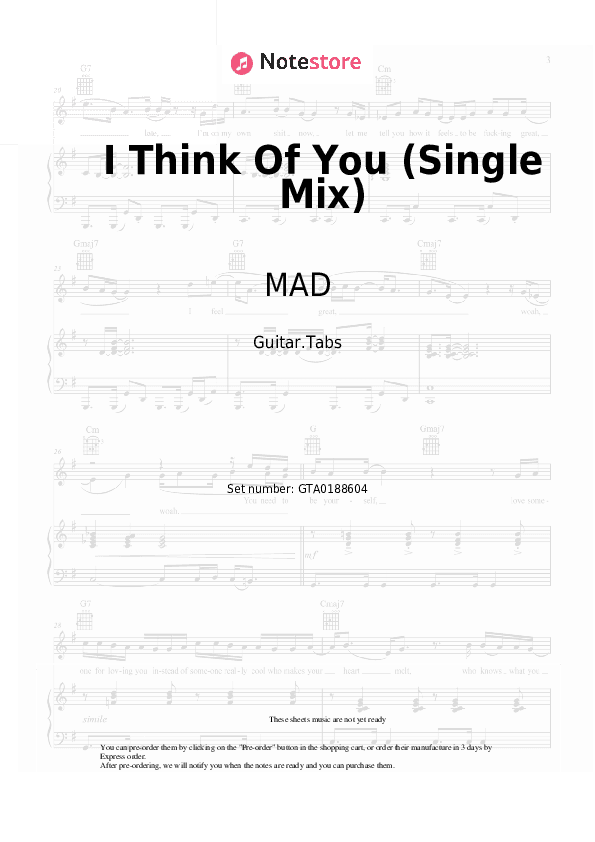 I Think Of You (Single Mix) - MAD Tabs - Guitar.Tabs
