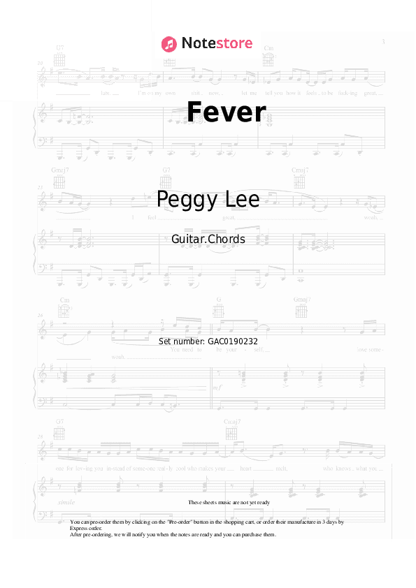Fever - Peggy Lee Chords - Guitar.Chords