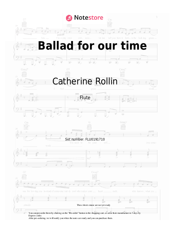 Ballad for our time - Catherine Rollin Flute Sheet Music - Flute