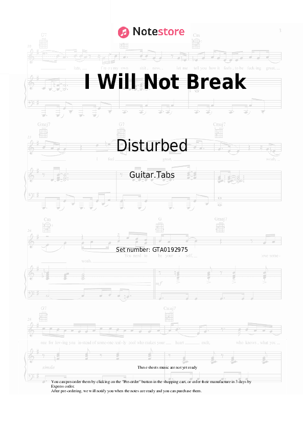 I Will Not Break - Disturbed Tabs - Guitar.Tabs