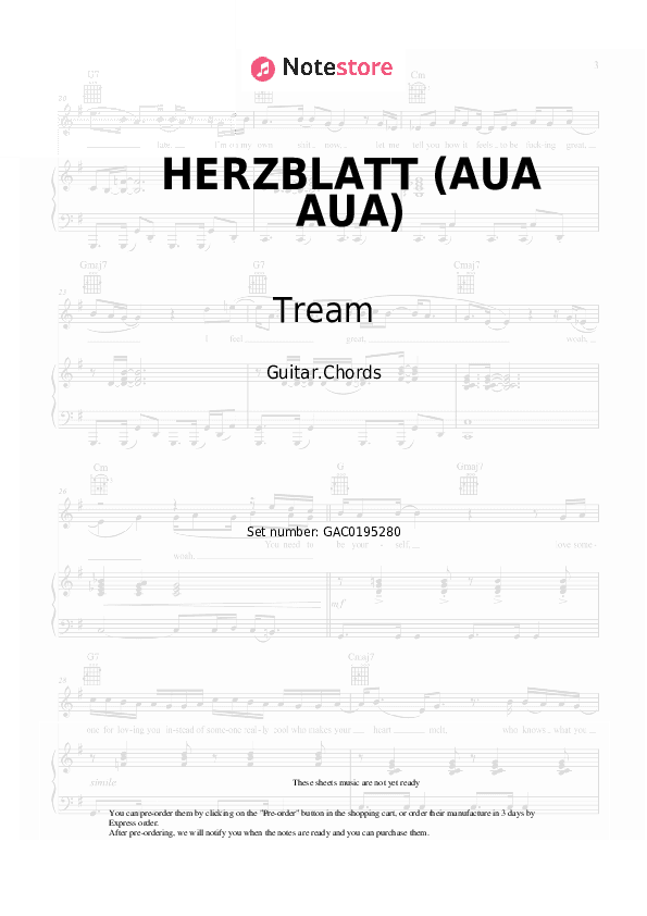 HERZBLATT (AUA AUA) - Tream, Mia Julia Chords - Guitar.Chords