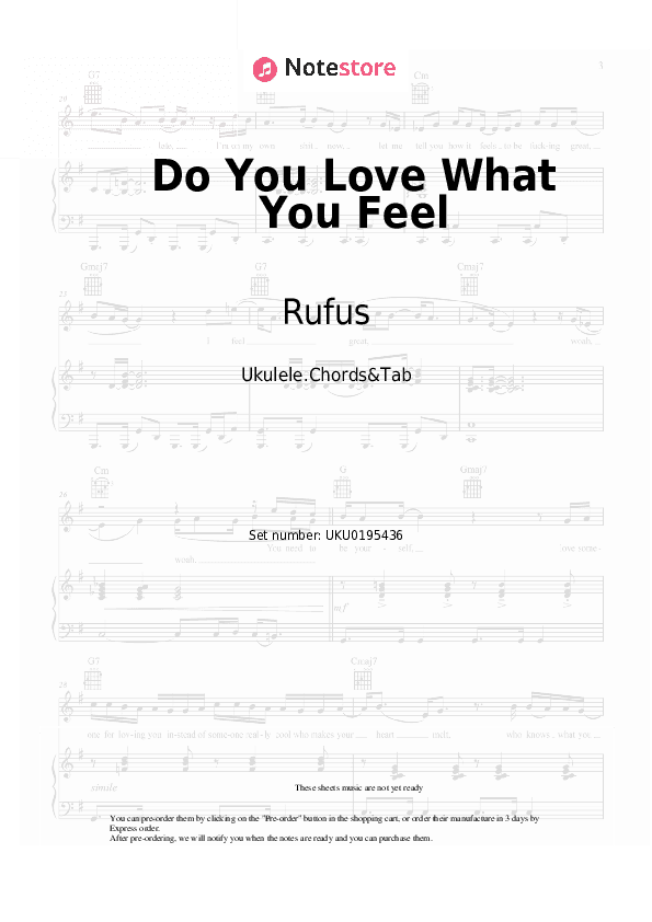 Do You Love What You Feel - Rufus, Chaka Khan Ukulele Sheet Music - Ukulele.Chords&Tab