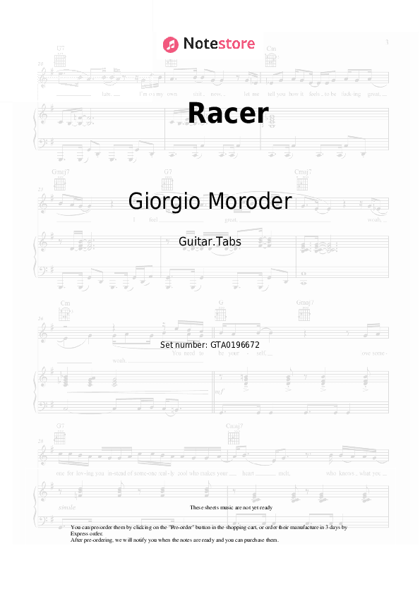 Racer - Giorgio Moroder Tabs - Guitar.Tabs