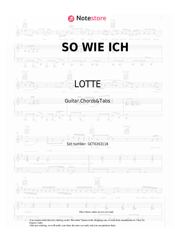 SO WIE ICH - LOTTE Chords and Tabs - Guitar.Chords&Tabs