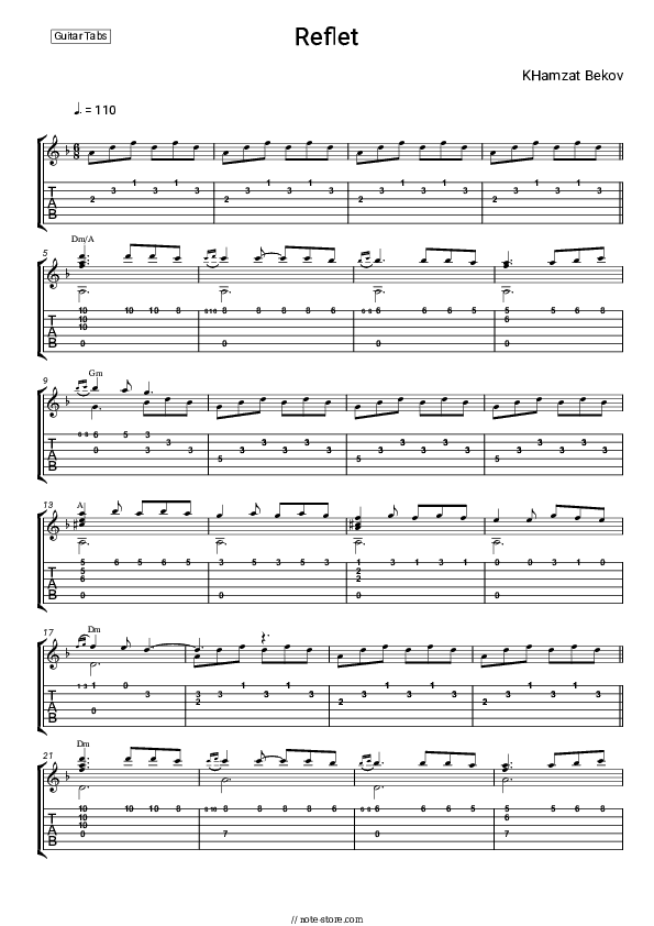 Reflet - Hamzat Bekov Tabs - Guitar.Tabs