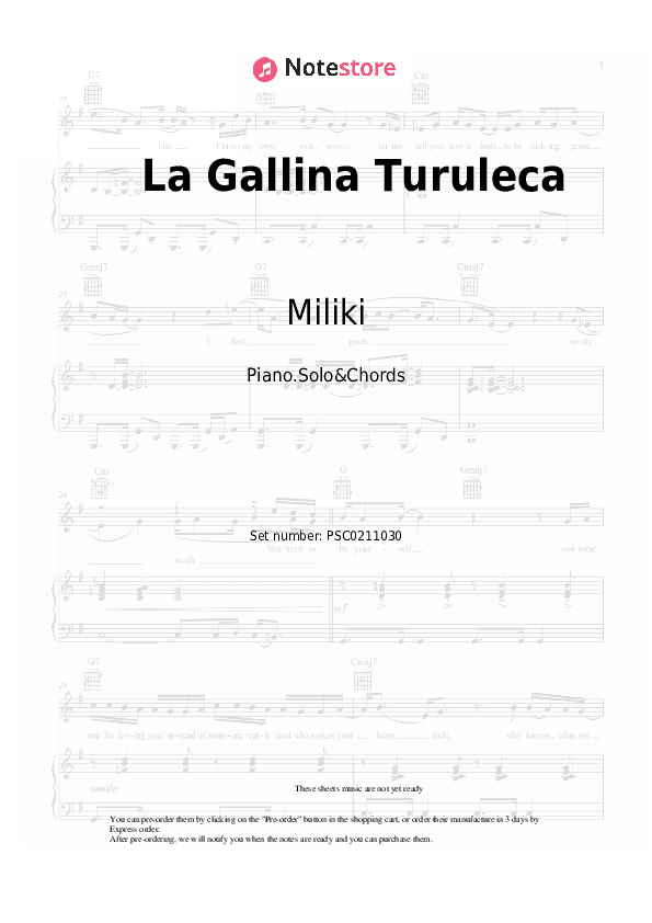 La Gallina Turuleca - Miliki Piano Sheet Music and Chords - Piano.Solo&Chords