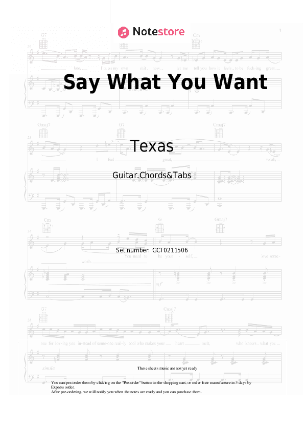 Say What You Want - Texas Chords and Tabs - Guitar.Chords&Tabs
