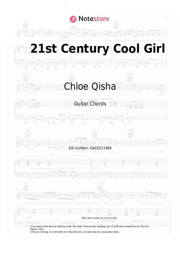 21st Century Cool Girl - Chloe Qisha Chords - Guitar.Chords