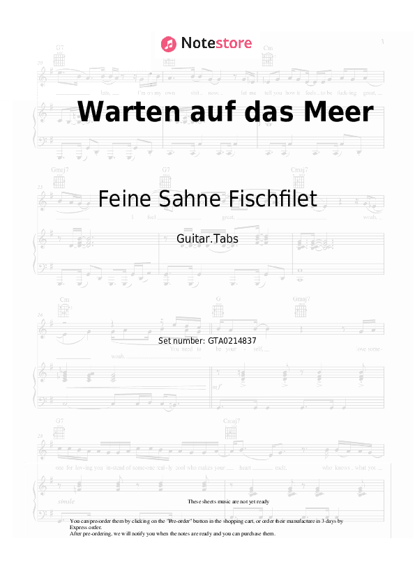 Warten auf das Meer - Feine Sahne Fischfilet Tabs - Guitar.Tabs