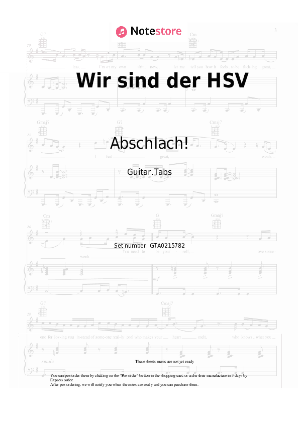 Wir sind der HSV - Abschlach! Tabs - Guitar.Tabs