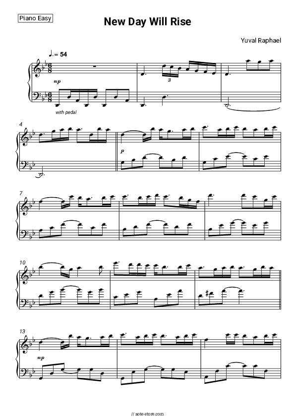 New Day Will Rise - Yuval Raphael Piano Sheet Music Easy - Piano.Easy