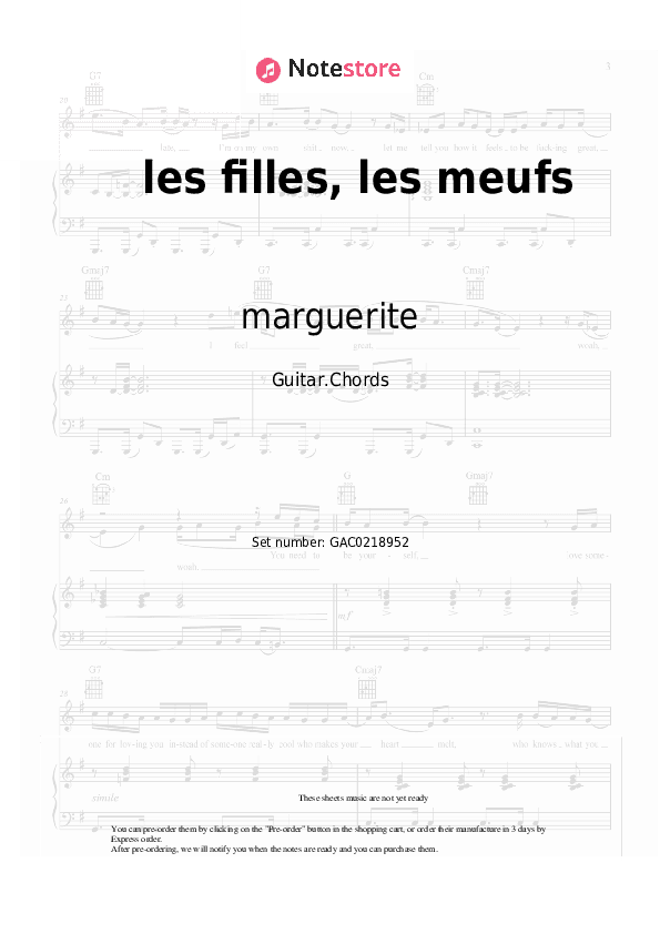 les filles, les meufs - marguerite Chords - Guitar.Chords