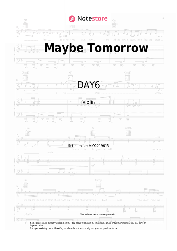 Maybe Tomorrow - DAY6 Violin Sheet Music - Violin