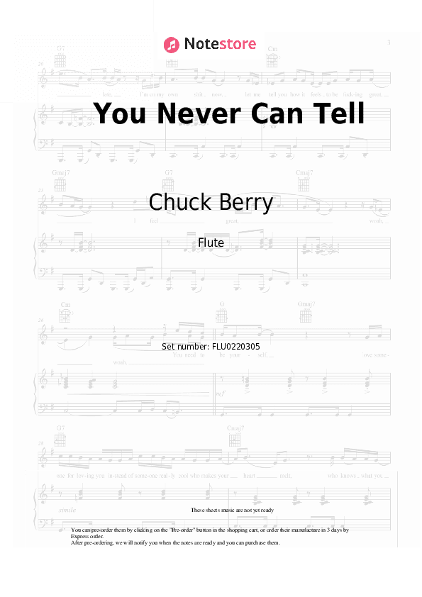 You Never Can Tell - Chuck Berry Flute Sheet Music - Flute