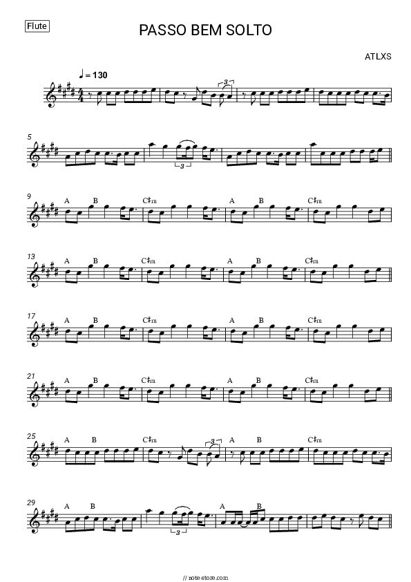 PASSO BEM SOLTO - ATLXS Flute Sheet Music - Flute