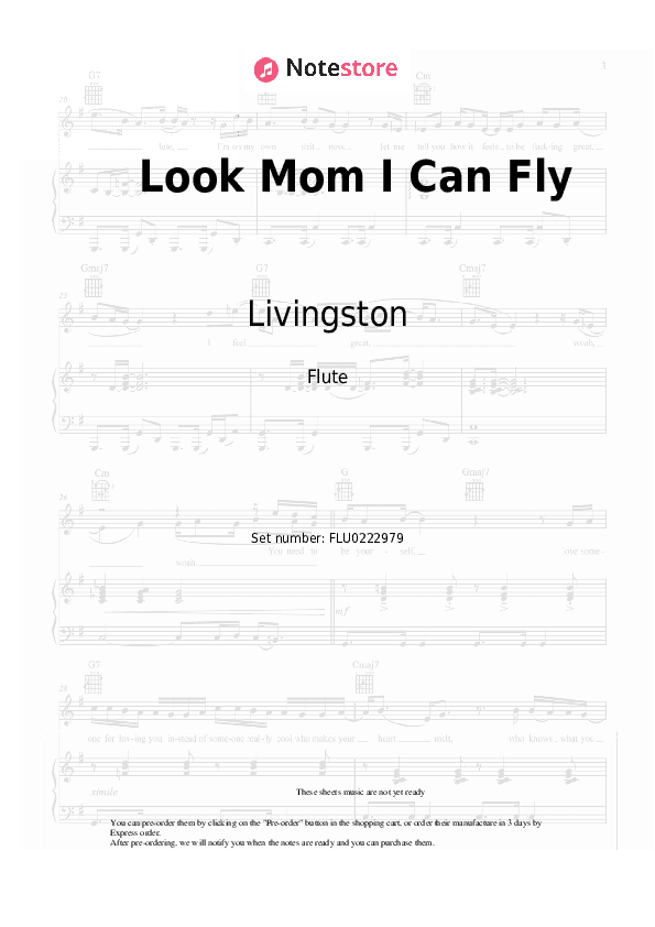 Look Mom I Can Fly - Livingston Flute Sheet Music - Flute