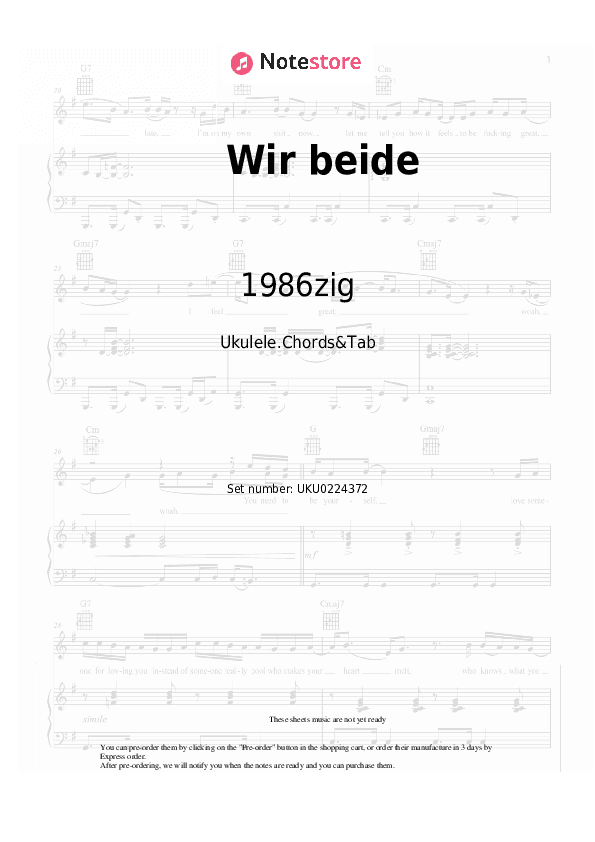 Wir beide - 1986zig Ukulele Sheet Music - Ukulele.Chords&Tab