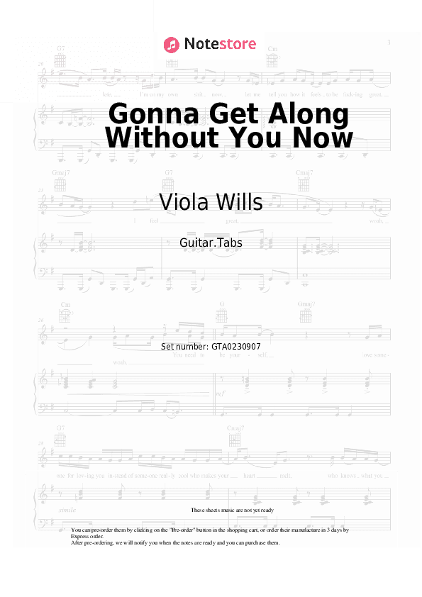 Gonna Get Along Without You Now - Viola Wills Tabs - Guitar.Tabs