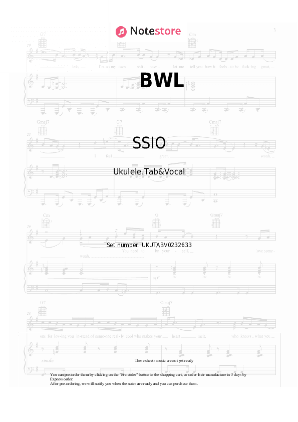 BWL - SSIO Sheet Music - Ukulele.Tab&Vocal