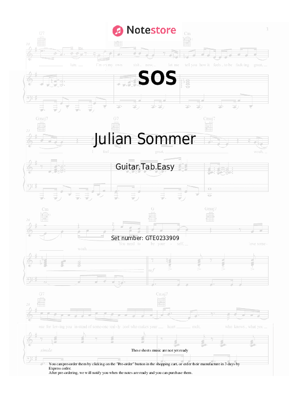 SOS - Julian Sommer Tabs Easy - Guitar.Tab.Easy