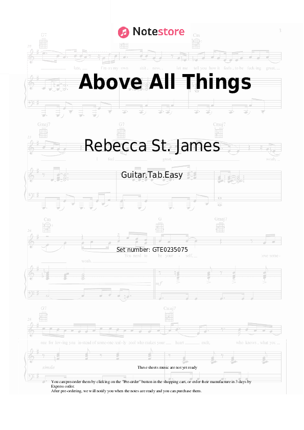 Above All Things - Rebecca St. James Tabs Easy - Guitar.Tab.Easy