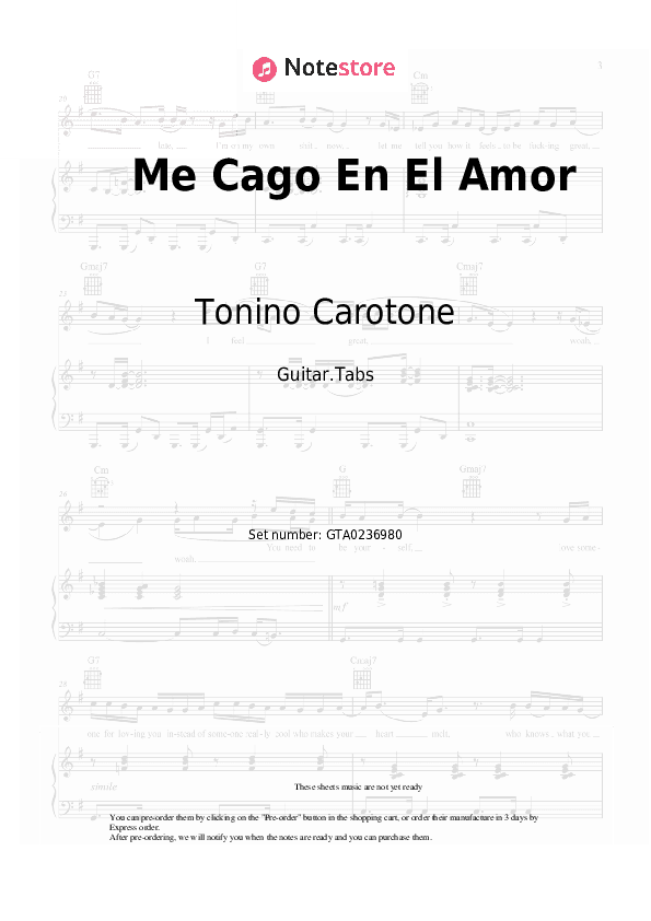 Me Cago En El Amor - Tonino Carotone Tabs - Guitar.Tabs