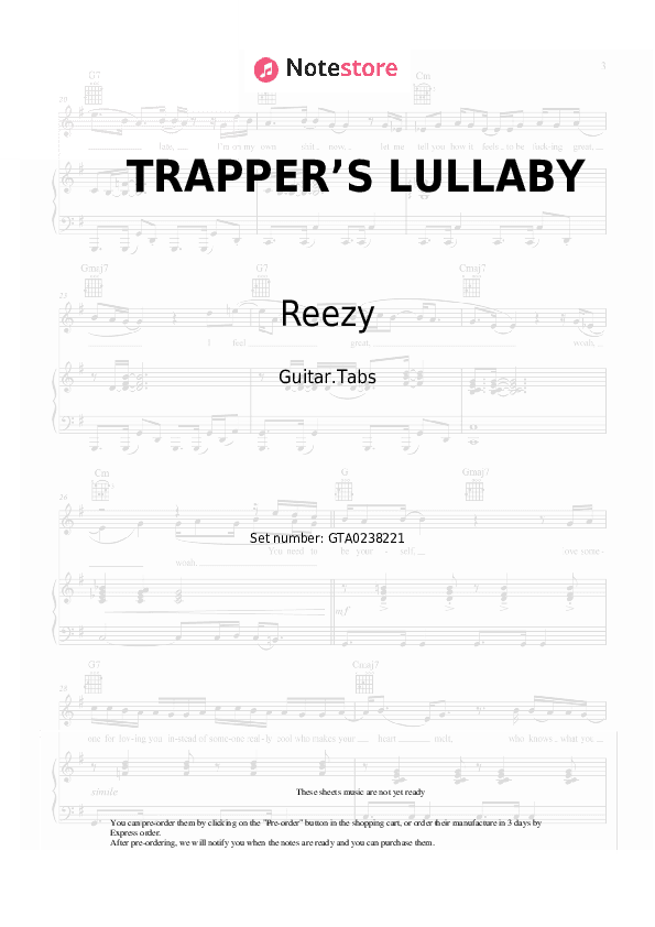 TRAPPER’S LULLABY - Reezy Tabs - Guitar.Tabs