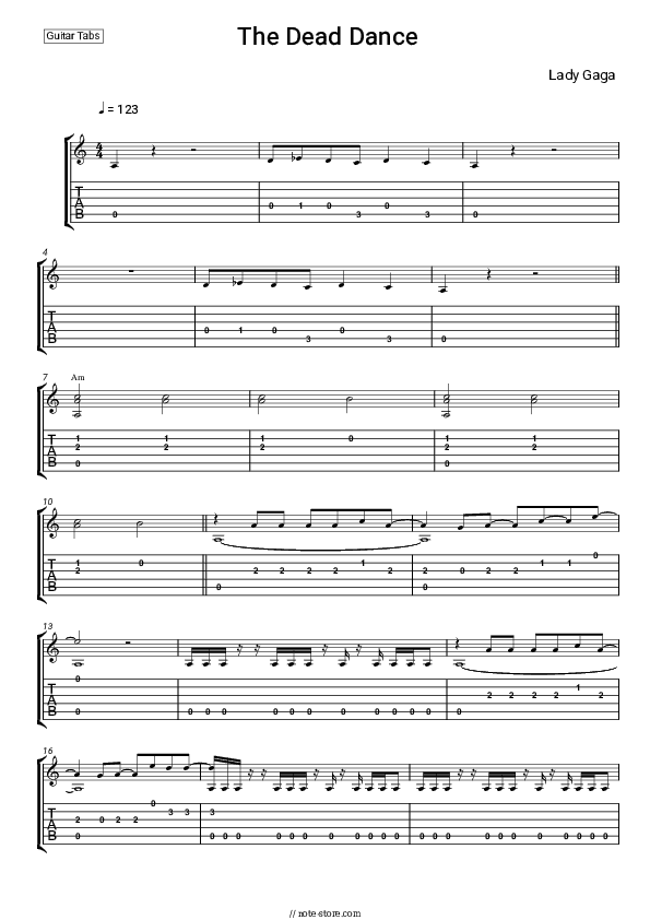 The Dead Dance - Lady Gaga Tabs - Guitar.Tabs