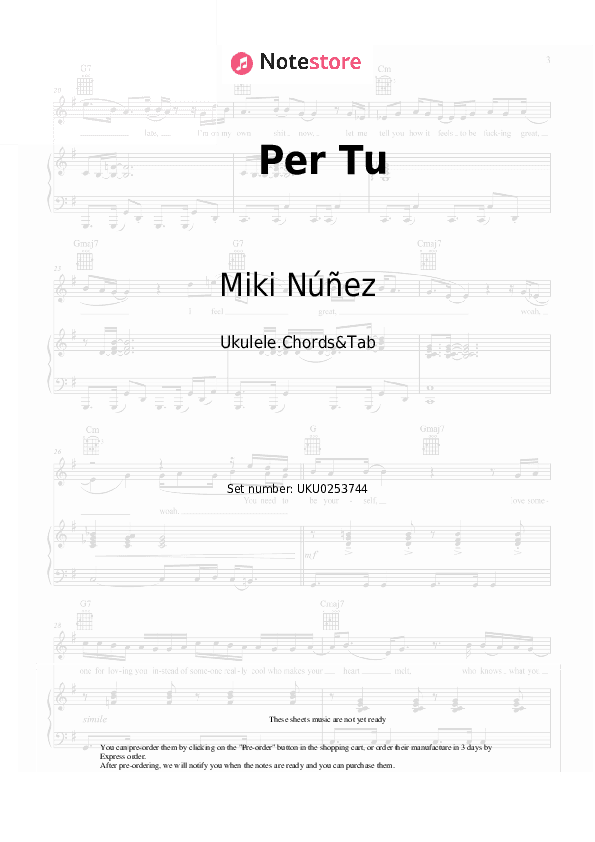 Per Tu - Miki Núñez Ukulele Sheet Music - Ukulele.Chords&Tab