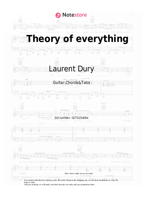 Theory of everything - Laurent Dury, Artsound Chords and Tabs - Guitar.Chords&Tabs