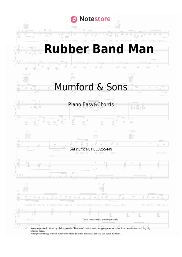 Rubber Band Man - Mumford & Sons, Hozier Sheet Music Easy and Chords - Piano.Easy&Chords