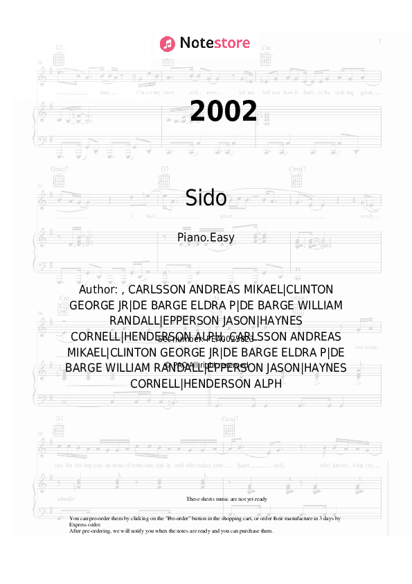 2002 - Sido, Apache 207 Piano Sheet Music Easy - Piano.Easy