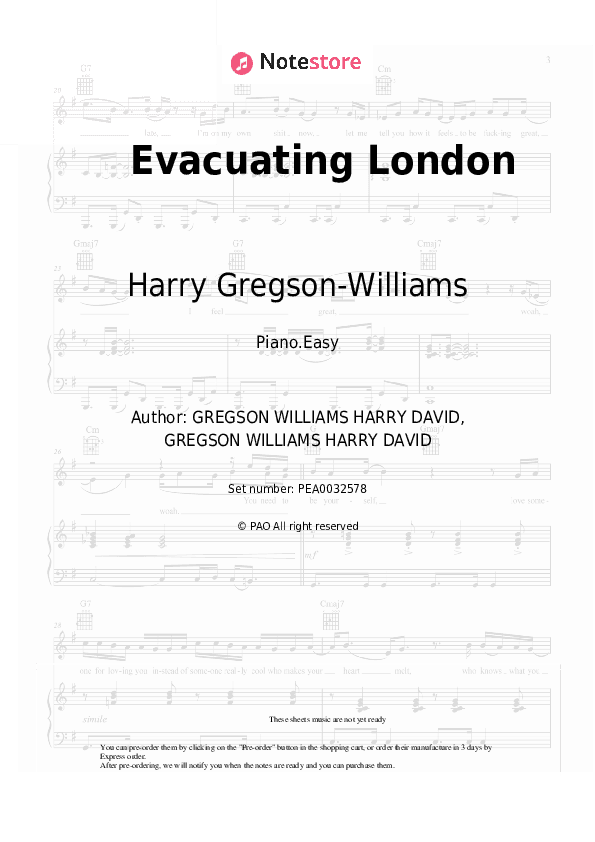 Evacuating London - Harry Gregson-Williams Piano Sheet Music Easy - Piano.Easy