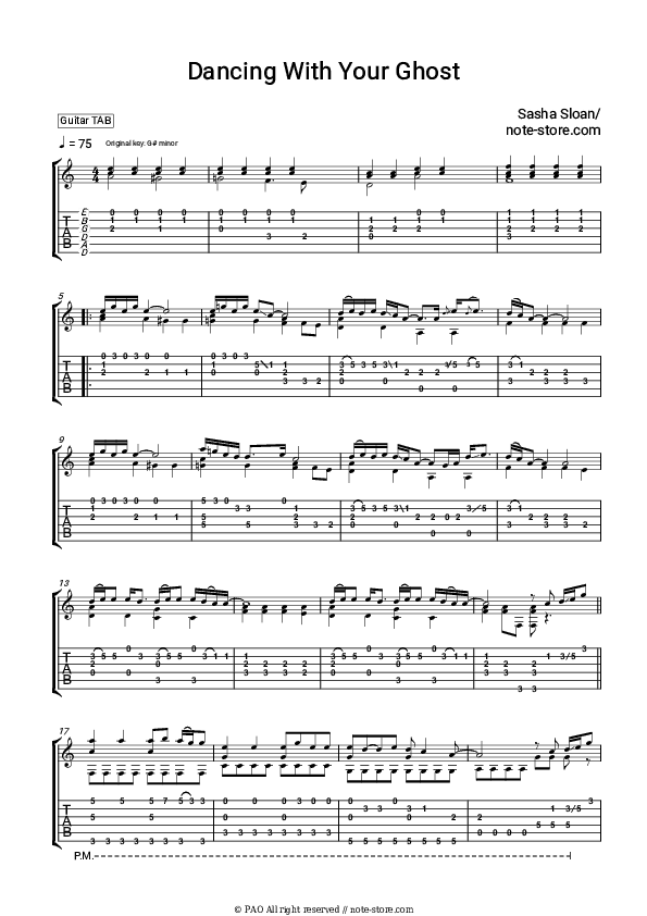 Dancing With Your Ghost - Sasha Sloan Tabs - Guitar.Tabs